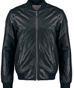 Men's Real Sheepskin Leather Bomber Jacket