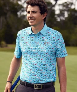Penguin Golf Player Print Polo Shirt
