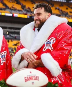 Travis Kelce Red Christmas Coat