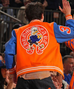 Knicks Timothee Chalamet Orange Jacket