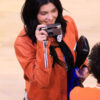 Kylie Jenner Knicks Orange Jacket