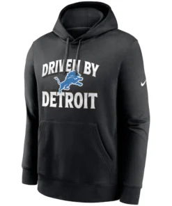 Detroit Lions Fan Iconic Club Fleece Pullover Black Hoodie
