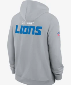 Detroit Lions Initial Home Sideline Pullover Grey Hoodie