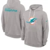 Miami Dolphins Charcoal Sideline Initial Home Hoodie