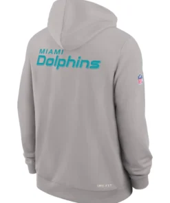 Miami Dolphins Sideline Initial Home Charcoal Hoodie