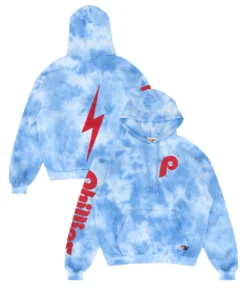 Philadelphia Phillies Aviator Nation x MLB Light Blue Tie-Dye Hoodie