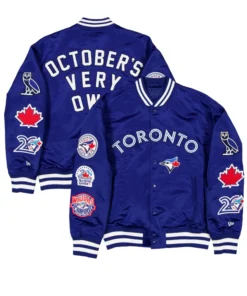 Toronto Blue Jays OVO x New Era Royal Full-Snap Twill Jacket