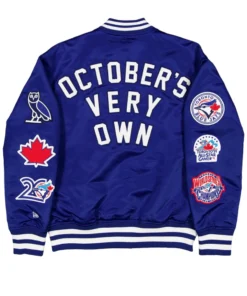 Toronto Blue Jays OVO x New Era Satin Royal Full-Snap Twill Jacket