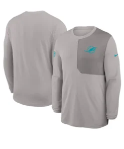 Gray Miami Dolphins Sideline Coach UV Dri-FIT Long Sleeve Shirt