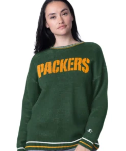 Green Bay Packers Green On the Ball Intarsia Sweater