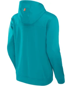 Miami Dolphins Fanatics Aqua Defender Pullover Blue Hoodie