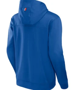 New York Giants Fanatics Royal Defender Pullover Blue Hoodie