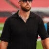 Travis Kelce Knit Polo Black Shirt