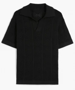 Travis Kelce Polo Knit Black Shirt