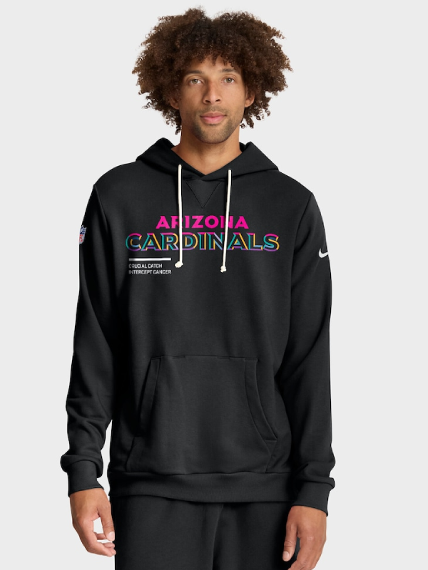 Arizona Cardinals 2025 Black Crucial Catch Sideline Hoodie