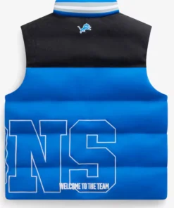Detroit Lions Off Season x NFL Blue Team Puffer Zipper Vest