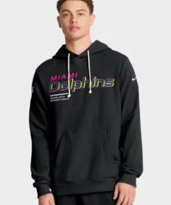 Miami Dolphins Black 2025 Crucial Catch Sideline Hoodie