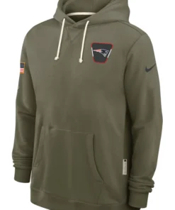 New England Patriots Olive 2025 Salute To Service Hoodie