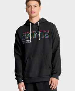 New Orleans Saints 2025 Black Crucial Catch Sideline Hoodie