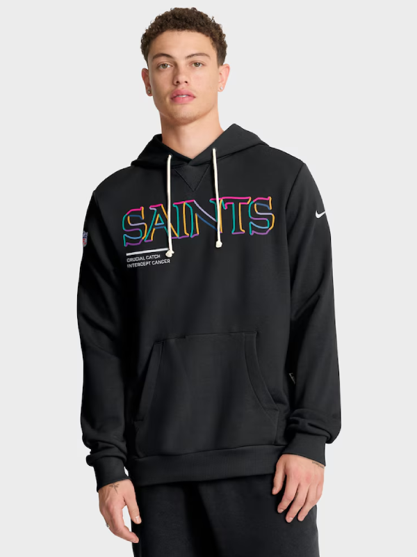 New Orleans Saints 2025 Black Crucial Catch Sideline Hoodie