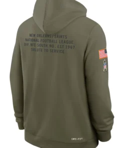 New Orleans Saints Olive 2025 Salute To Service Sideline Standard Issue Dri-FIT Hoodie