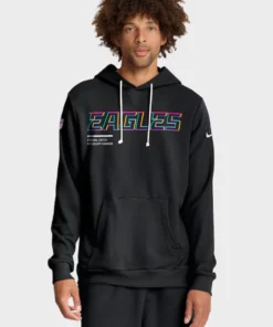 Philadelphia Eagles 2025 Black Crucial Catch Sideline Hoodie