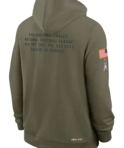 Philadelphia Eagles Olive 2025 Salute To Service Sideline Standard Issue Dri-FIT Hoodie