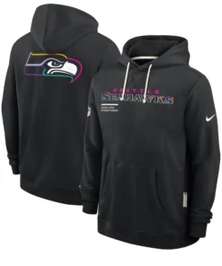 Seattle Seahawks Black 2025 Crucial Catch Sideline Hoodie