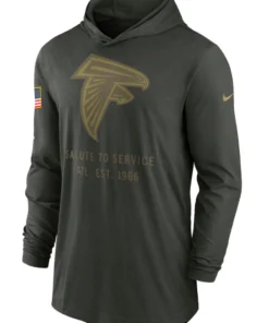 Atlanta Falcons Green 2025 Salute To Service Sideline Hooded Pullover