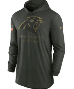 Carolina Panthers Green 2025 Salute To Service Sideline Hooded Pullover