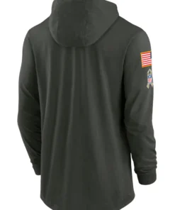 Chicago Bears Green 2025 Salute To Service Sideline Hooded Pullover