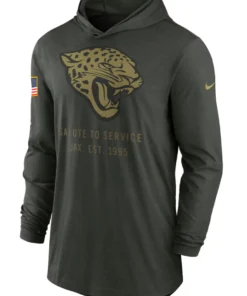 Jacksonville Jaguars Green 2025 Salute To Service Sideline Hooded Pullover