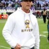 John Harbaugh Ravens White Pullover Hoodie