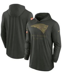 New England Patriots 2025 Salute To Service Hooded Pullover
