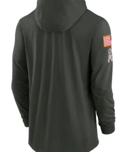 New York Giants Green 2025 Salute To Service Sideline Hooded Pullover