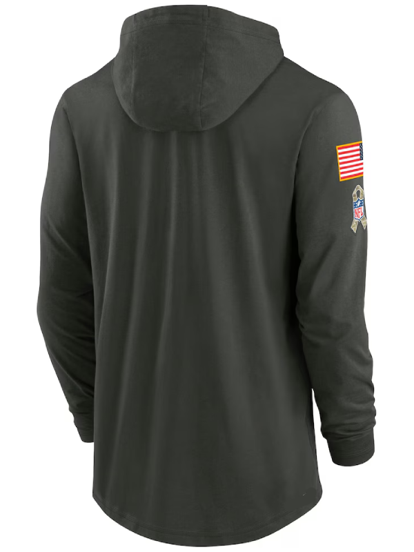 New York Giants Green 2025 Salute To Service Sideline Hooded Pullover