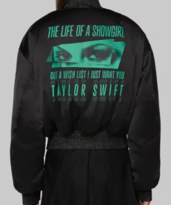 Taylor Swift Got A Wishlist Black Bomber Jacket