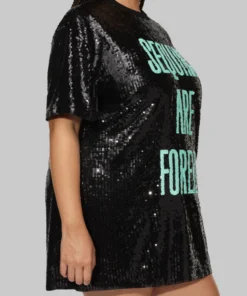 Taylor Swift Sequins Are Forever Black T-Shirt Dress