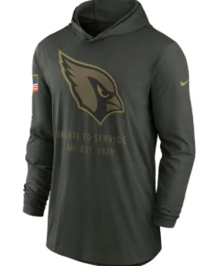 Arizona Cardinals Green 2025 Salute To Service Sideline Hooded Pullover