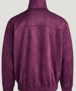 Chinese New Year Dark Purple Tang Suede Leather Jacket