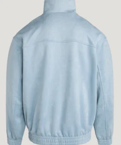 Chinese New Year Sky Blue Tang Suede Leather Jacket