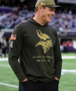 Kevin O Connell Minnesota Vikings 2025 Salute To Service Hooded Pullover