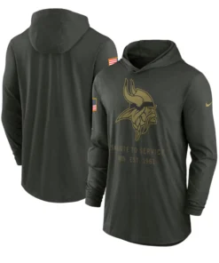 Minnesota Vikings Kevin O Connell 2025 Salute To Service Hooded Pullover
