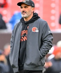 Cleveland Browns Kevin Stefanski Grey Bomber Jacket