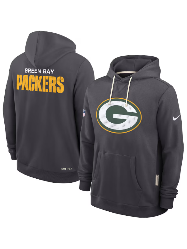 Green Bay Packers Sideline Standard Issue Initial Home Grey Hoodie