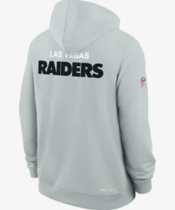 Las Vegas Raiders Initial Home Sideline Silver Hoodie