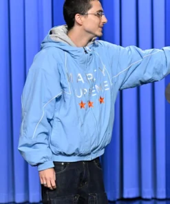 Marty Supreme Timothée Chalamet Light Blue Jacket