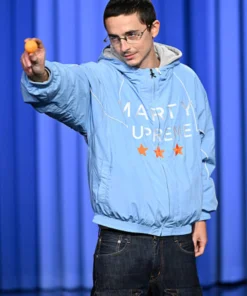 The Tonight Show Timothée Chalamet Light Blue Marty Supreme Jacket