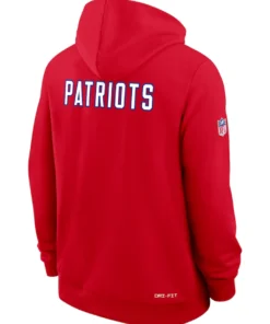 New England Patriots Sideline Red Pullover Hoodie