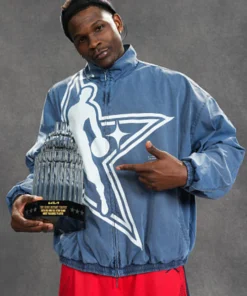 Anthony Edwards 2026 NBA All Star Game Warm Up Blue Jacket